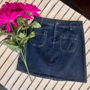MAISON JULES Blue Jean Denim Mini Skirt w/Pockets Size 2